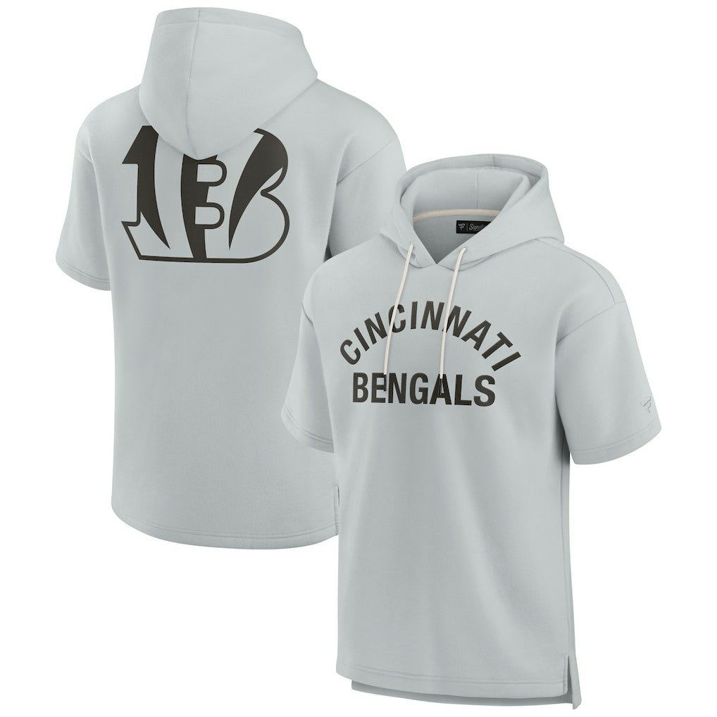 Cincinnati Bengals Unisex Elements Super Soft Fleece Short Sleeve Pullover Hoodie | NFL Outlet