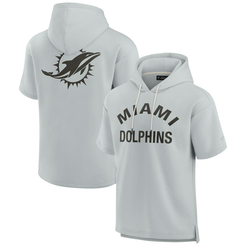Miami Dolphins Unisex Elements Super Soft Fleece Short Sleeve Pullover Hoodie | NFL Sale