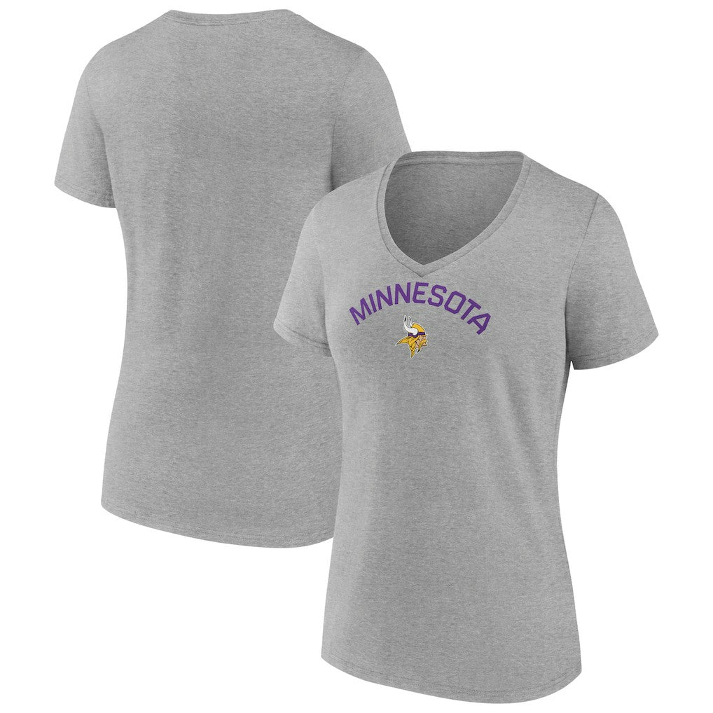 Minnesota Vikings Women's Team Arc V-Neck T-Shirt | NFL Hot