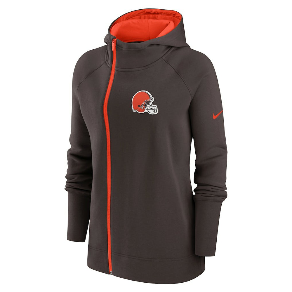 Cleveland Browns Women's Asymmetrical Raglan Full-Zip Hoodie | NFL Online