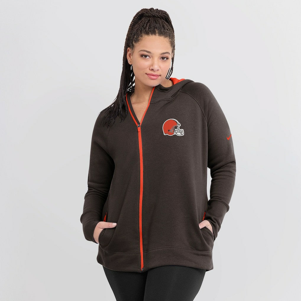 Cleveland Browns Women's Asymmetrical Raglan Full-Zip Hoodie | NFL Online