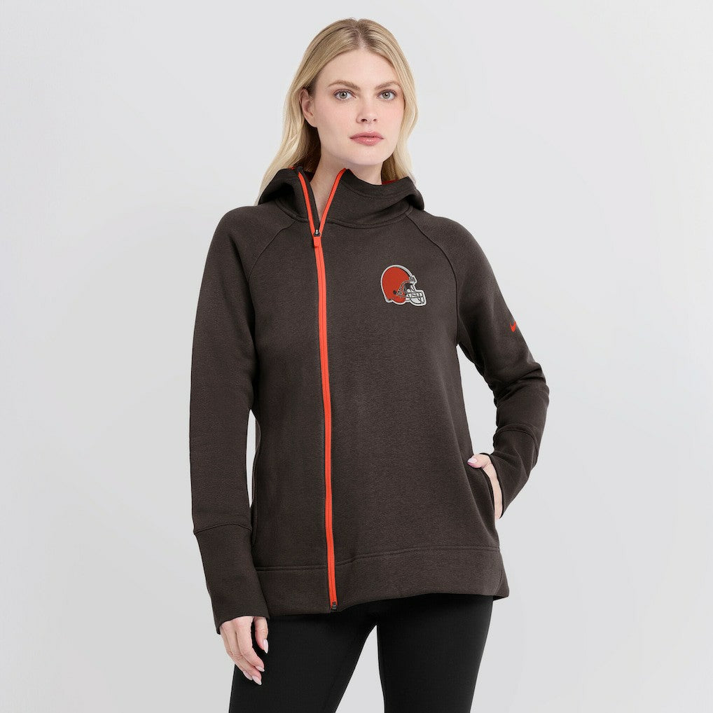 Cleveland Browns Women's Asymmetrical Raglan Full-Zip Hoodie | NFL Online