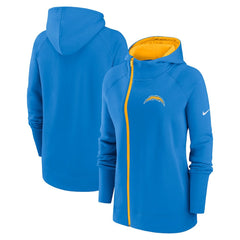 Los Angeles Chargers Women's Asymmetrical Raglan Full-Zip Hoodie | NFL Outlet