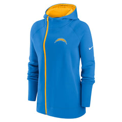 Los Angeles Chargers Women's Asymmetrical Raglan Full-Zip Hoodie | NFL Outlet