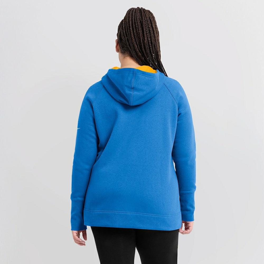 Los Angeles Chargers Women's Asymmetrical Raglan Full-Zip Hoodie | NFL Outlet