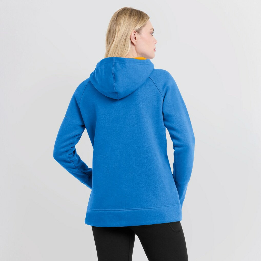 Los Angeles Chargers Women's Asymmetrical Raglan Full-Zip Hoodie | NFL Outlet