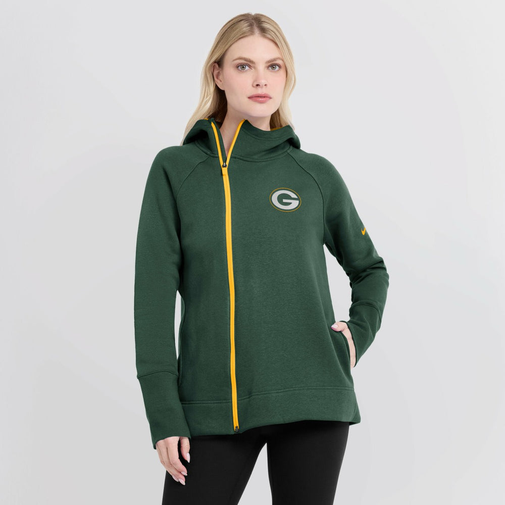 Green Bay Packers Women's Asymmetrical Raglan Full-Zip Hoodie | NFL Sale