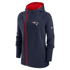New England Patriots Women's Asymmetrical Raglan Full-Zip Hoodie | NFL US