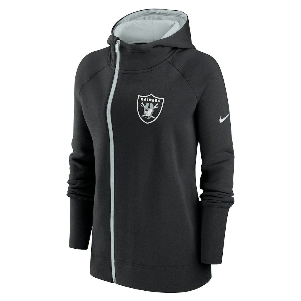 Las Vegas Raiders Women's Asymmetrical Raglan Full-Zip Hoodie | NFL Discount