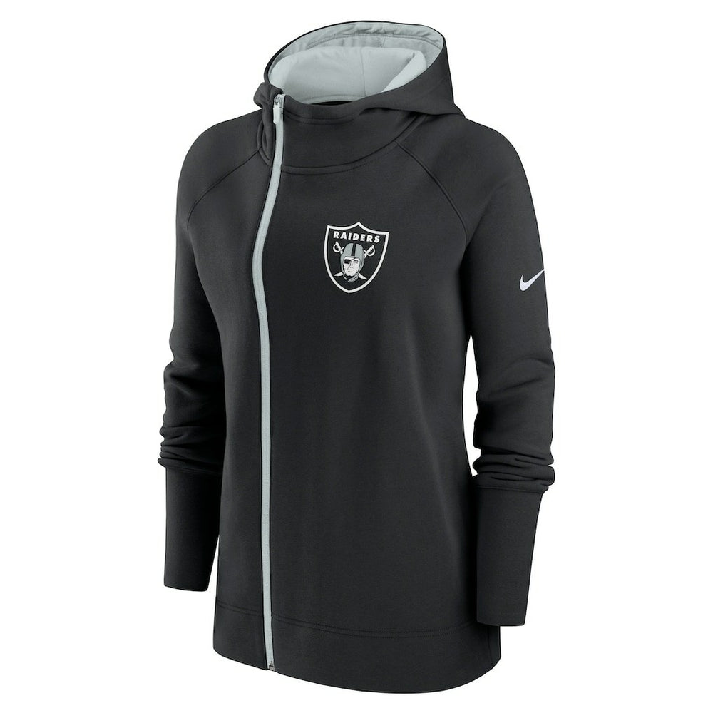 Las Vegas Raiders Women's Asymmetrical Raglan Full-Zip Hoodie | NFL Discount