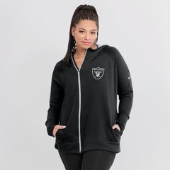 Las Vegas Raiders Women's Asymmetrical Raglan Full-Zip Hoodie | NFL Discount