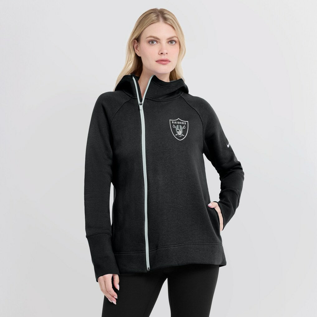 Las Vegas Raiders Women's Asymmetrical Raglan Full-Zip Hoodie | NFL Discount