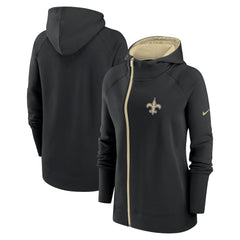 New Orleans Saints Women's Asymmetrical Raglan Full-Zip Hoodie | NFL Discount