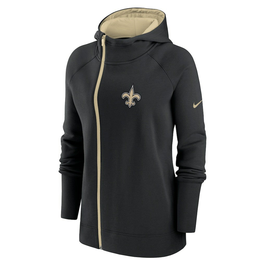 New Orleans Saints Women's Asymmetrical Raglan Full-Zip Hoodie | NFL Discount