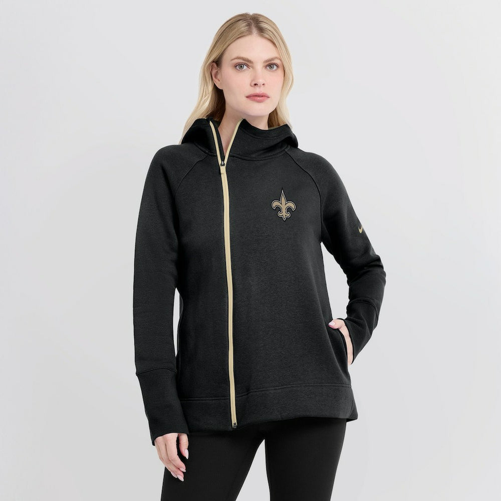 New Orleans Saints Women's Asymmetrical Raglan Full-Zip Hoodie | NFL Discount