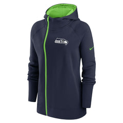 Seattle Seahawks Women's Asymmetrical Raglan Full-Zip Hoodie | NFL Online