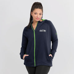Seattle Seahawks Women's Asymmetrical Raglan Full-Zip Hoodie | NFL Online
