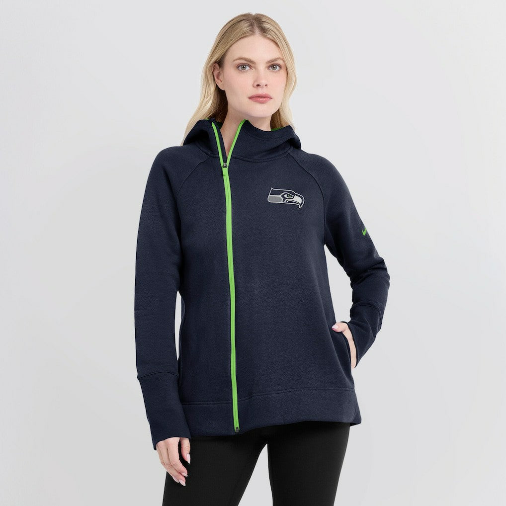 Seattle Seahawks Women's Asymmetrical Raglan Full-Zip Hoodie | NFL Online