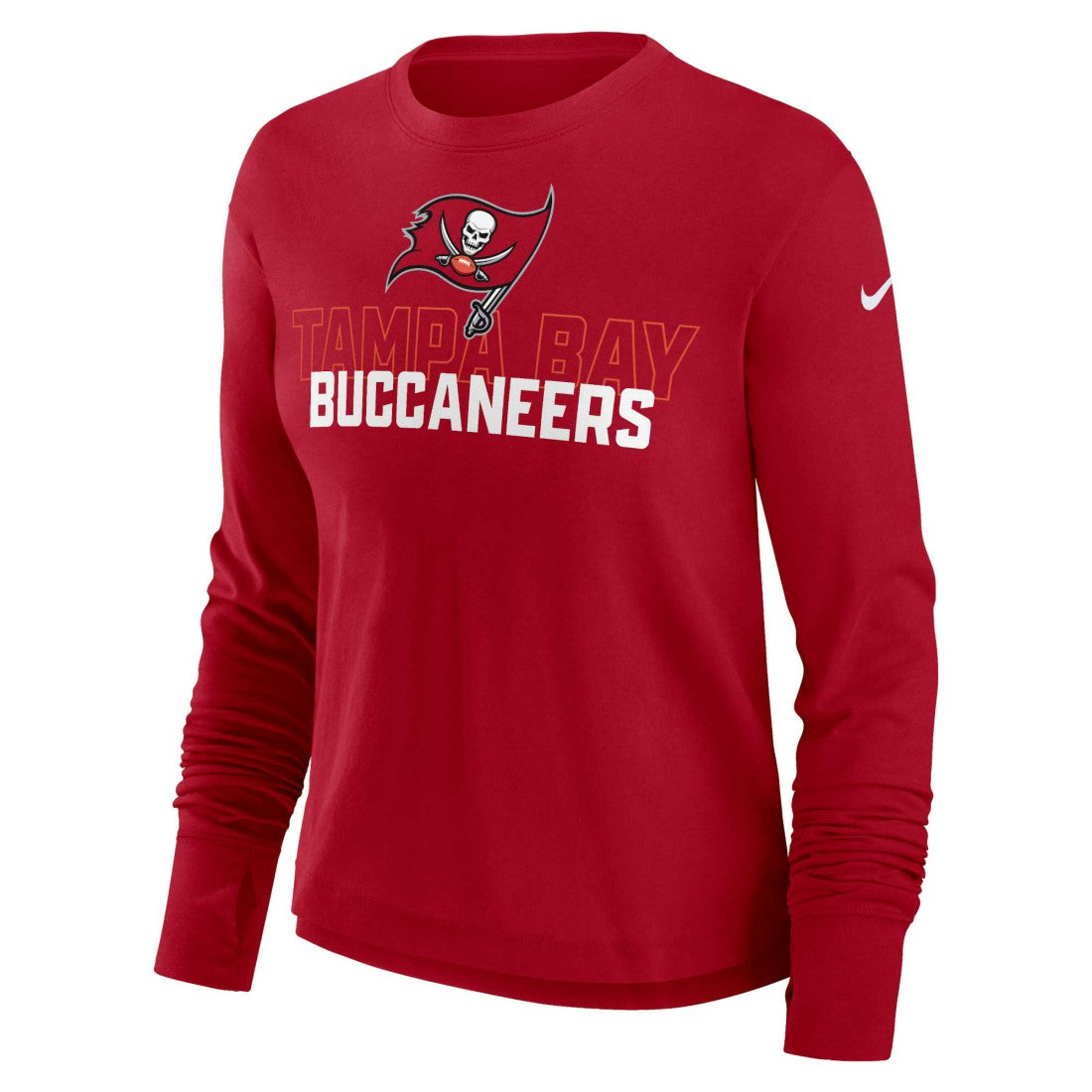 Tampa Bay Buccaneers Women's Modest Crop Performance Long Sleeve T-Shirt | NFL Sale