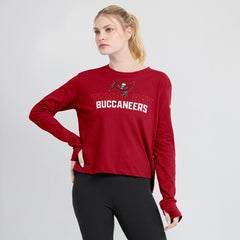Tampa Bay Buccaneers Women's Modest Crop Performance Long Sleeve T-Shirt | NFL Sale
