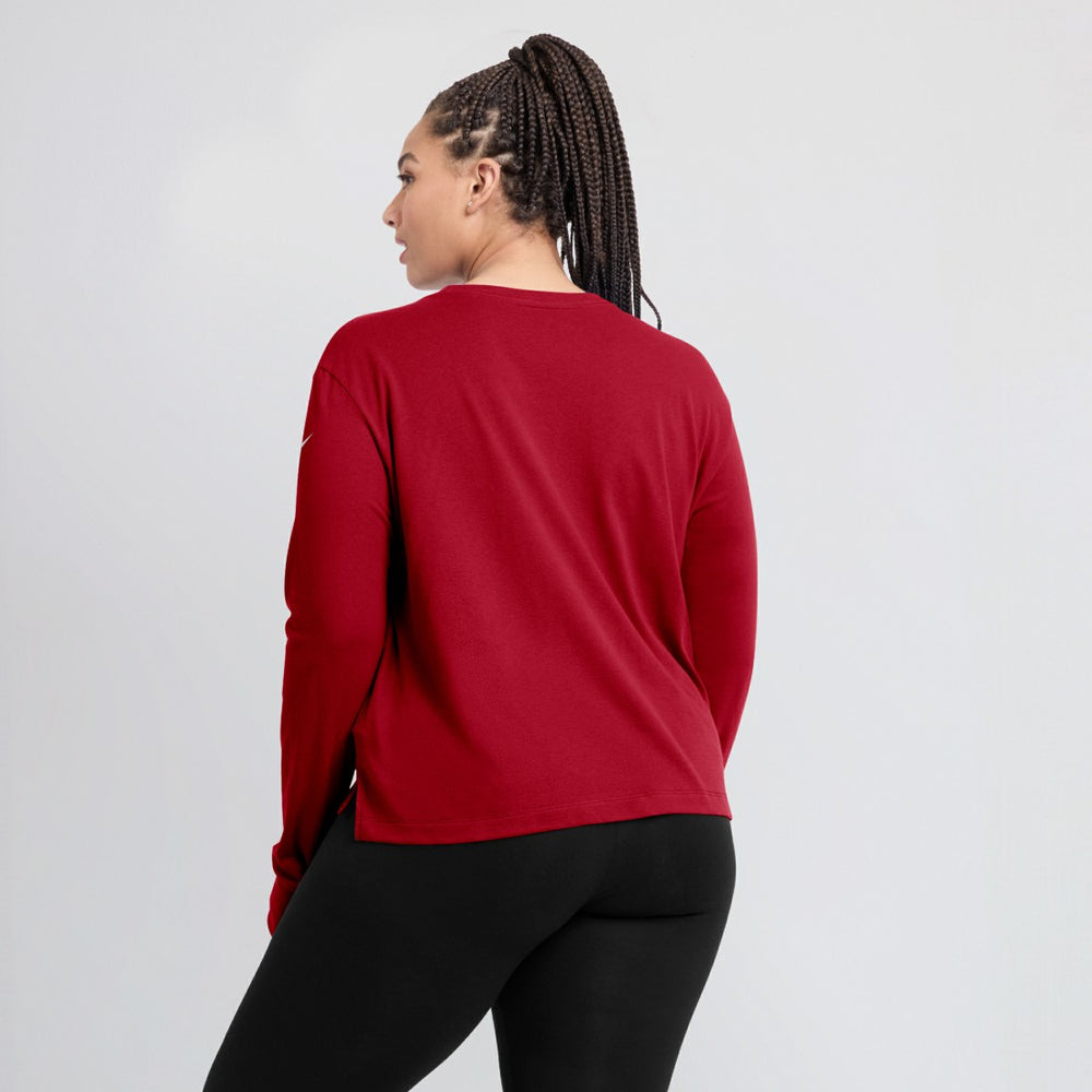 Tampa Bay Buccaneers Women's Modest Crop Performance Long Sleeve T-Shirt | NFL Sale