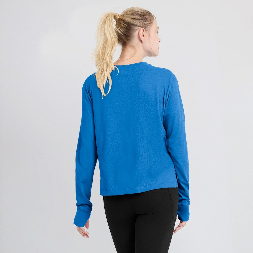 Los Angeles Chargers Women's Modest Crop Performance Long Sleeve T-Shirt | NFL Discount
