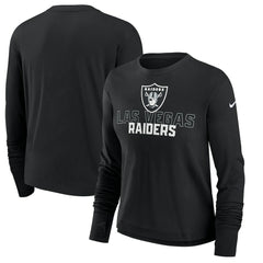 Las Vegas Raiders Women's Modest Crop Performance Long Sleeve T-Shirt | NFL On sale