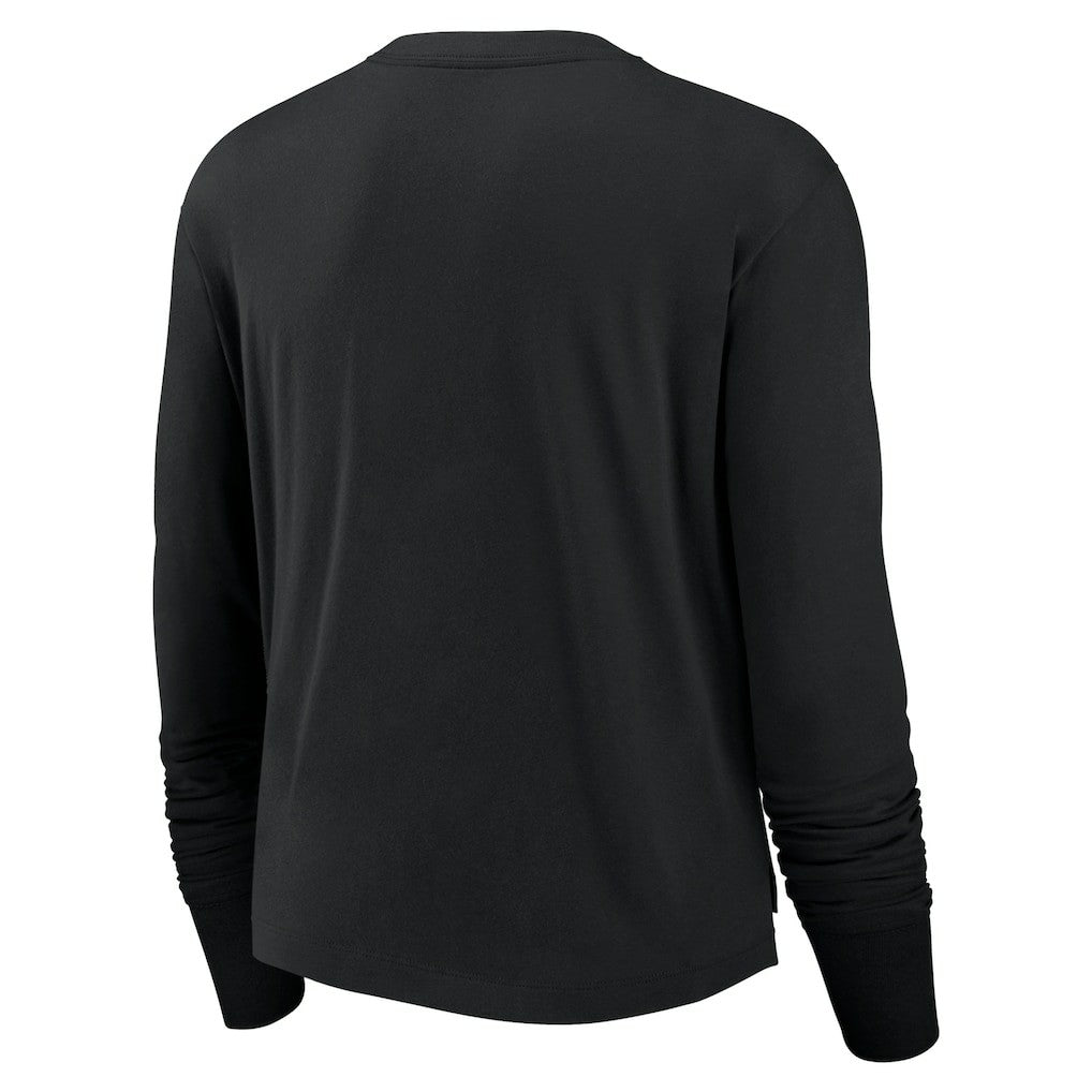 Las Vegas Raiders Women's Modest Crop Performance Long Sleeve T-Shirt | NFL On sale