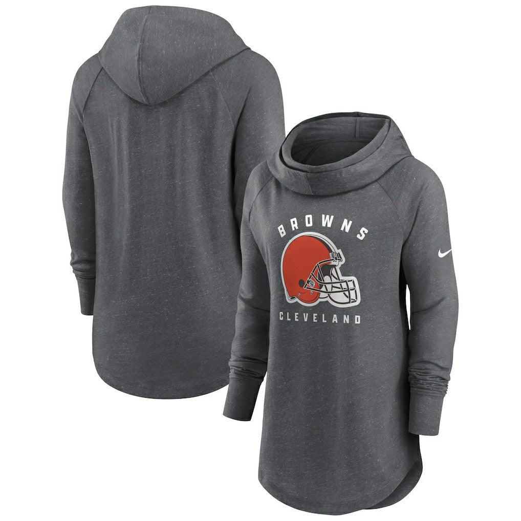 Cleveland Browns Women's Raglan Funnel Neck Pullover Hoodie | NFL Near me