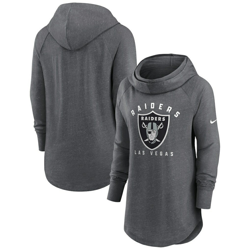 Las Vegas Raiders Women's Raglan Funnel Neck Pullover Hoodie | NFL New