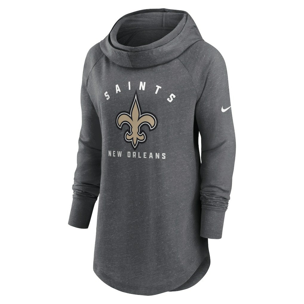 New Orleans Saints Women's Raglan Funnel Neck Pullover Hoodie | NFL Outlet