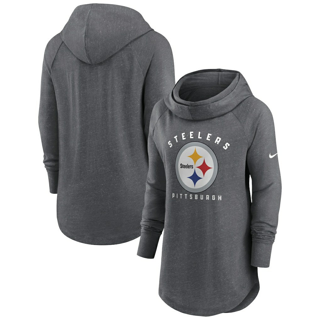 Pittsburgh Steelers Women's Raglan Funnel Neck Pullover Hoodie | NFL New