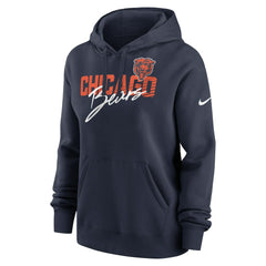 Chicago Bears Women's Wordmark Club Fleece Pullover Hoodie | NFL New