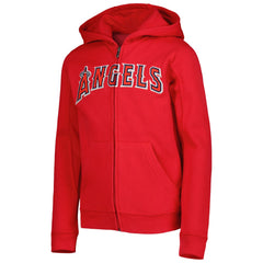 Los Angeles Angels Youth Wordmark Full-Zip Fleece Hoodie - MLB Hoodies