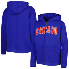 Chicago Cubs Youth Wordmark Full-Zip Fleece Hoodie - MLB Hoodies