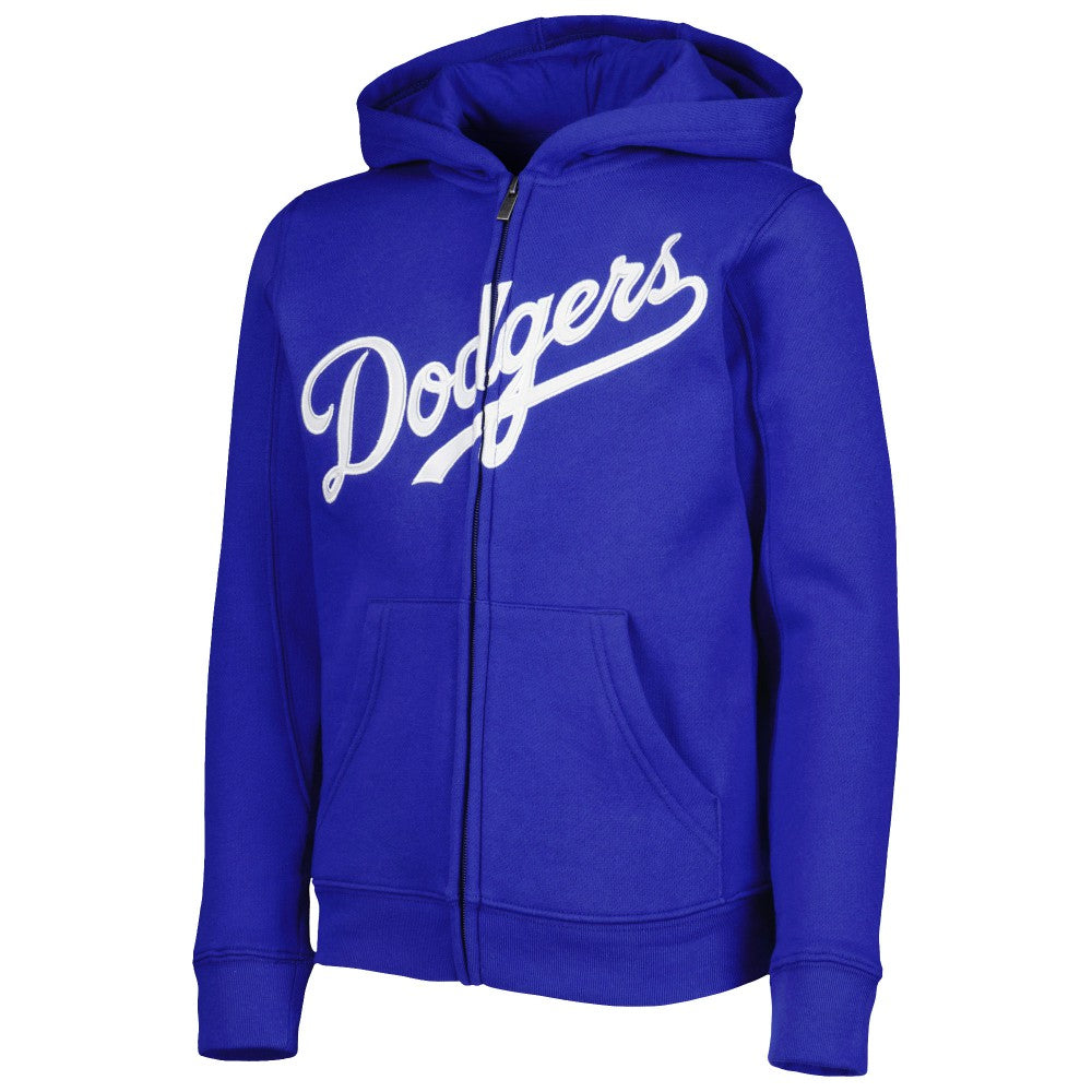 Los Angeles Dodgers Youth Wordmark Full-Zip Fleece Hoodie - MLB Hoodies
