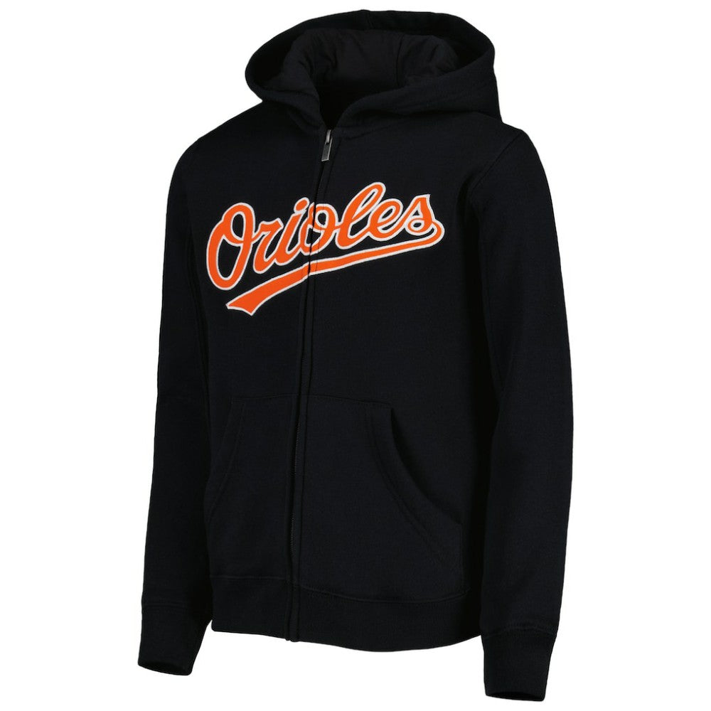 Baltimore Orioles Youth Wordmark Full-Zip Fleece Hoodie - MLB Hoodies