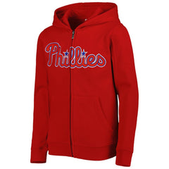 Philadelphia Phillies Youth Wordmark Full-Zip Fleece Hoodie - MLB Hoodies