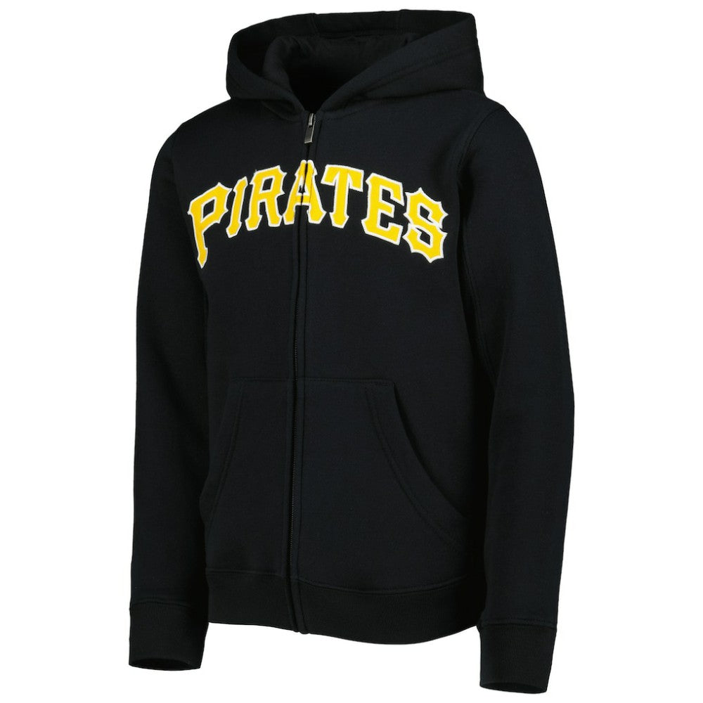 Pittsburgh Pirates Youth Wordmark Full-Zip Fleece Hoodie - MLB Hoodies
