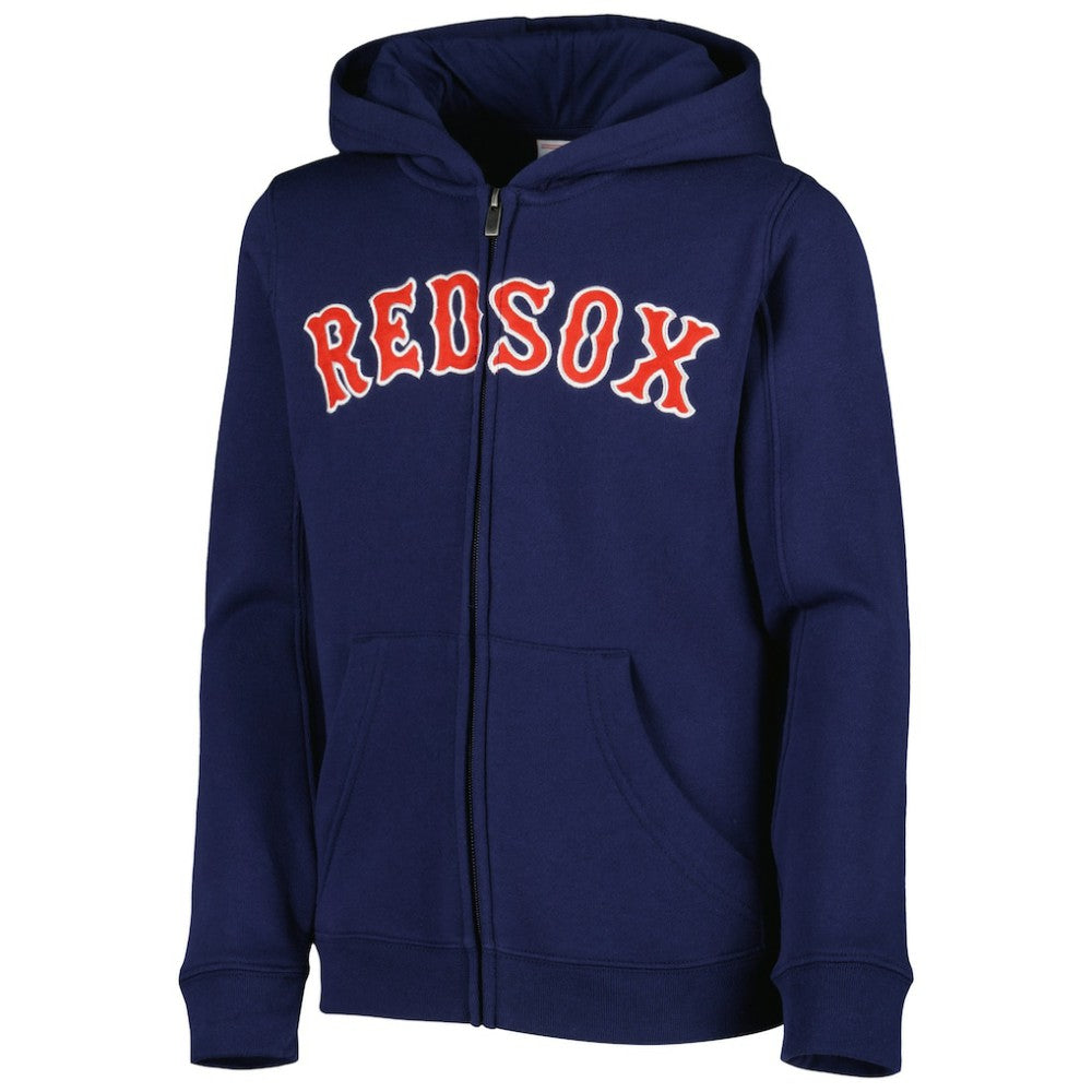Boston Red Sox Youth Wordmark Full-Zip Fleece Hoodie - MLB Hoodies