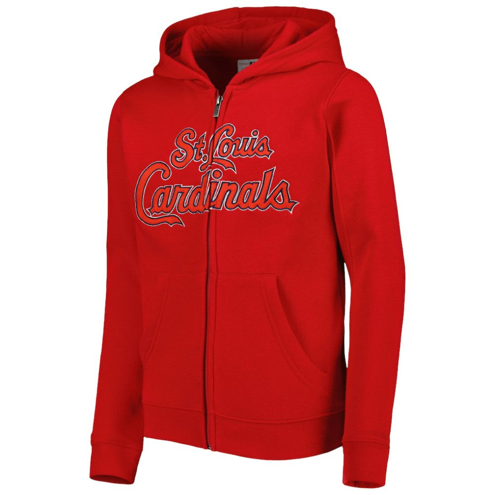 St. Louis Cardinals Youth Wordmark Full-Zip Fleece Hoodie - MLB Hoodies