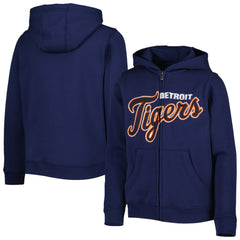Detroit Tigers Youth Wordmark Full-Zip Fleece Hoodie - MLB Hoodies