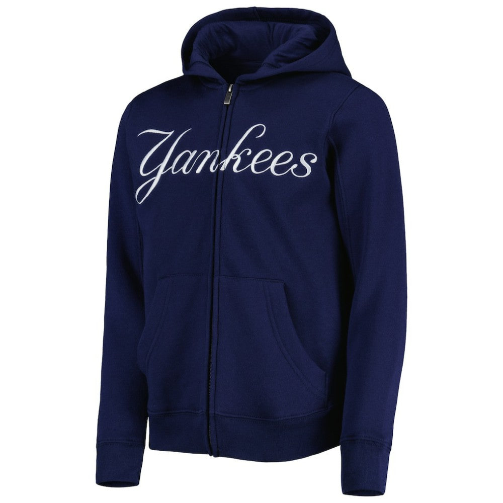 New York Yankees Youth Wordmark Full-Zip Fleece Hoodie - MLB Hoodies