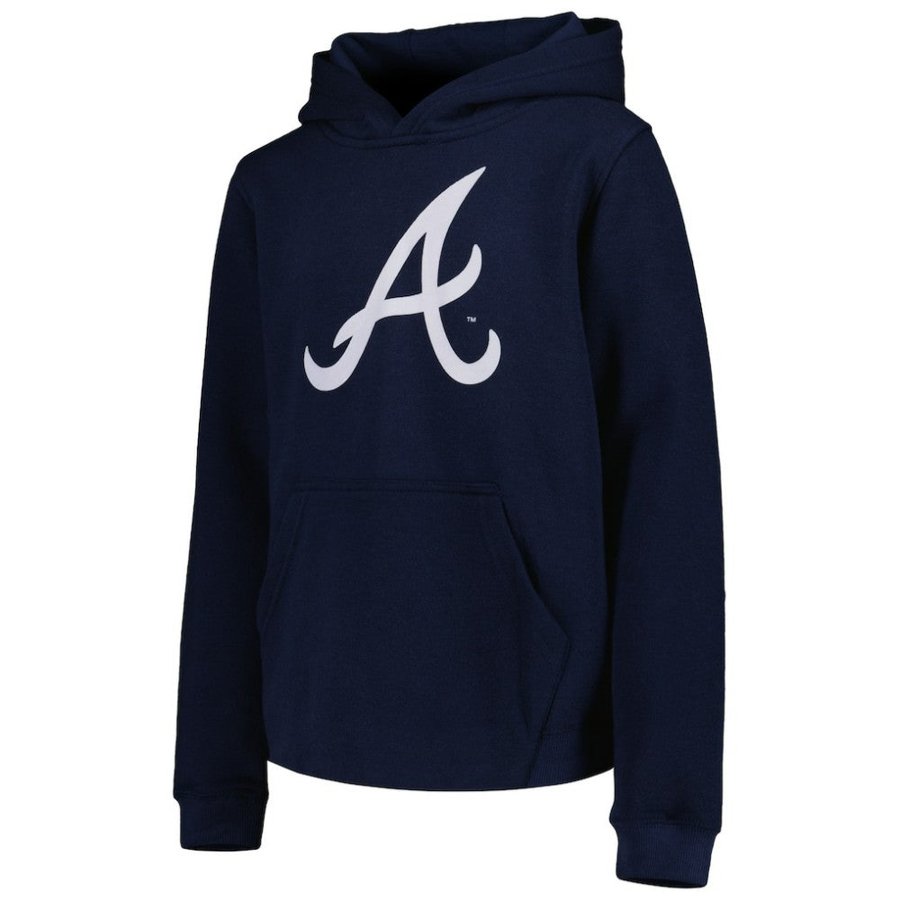 Atlanta Braves Youth Team Primary Logo Pullover Hoodie - MLB Hoodies