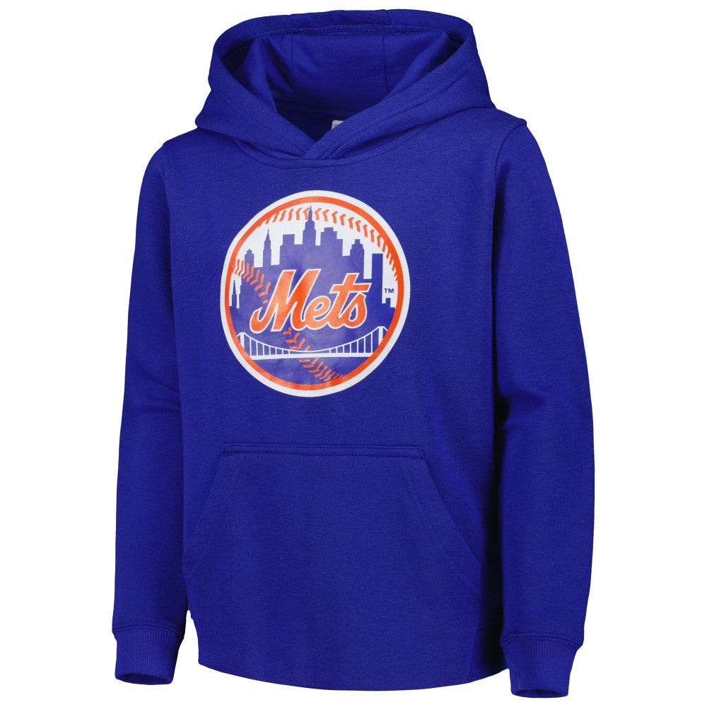 New York Mets Youth Team Primary Logo Pullover Hoodie - MLB Hoodies