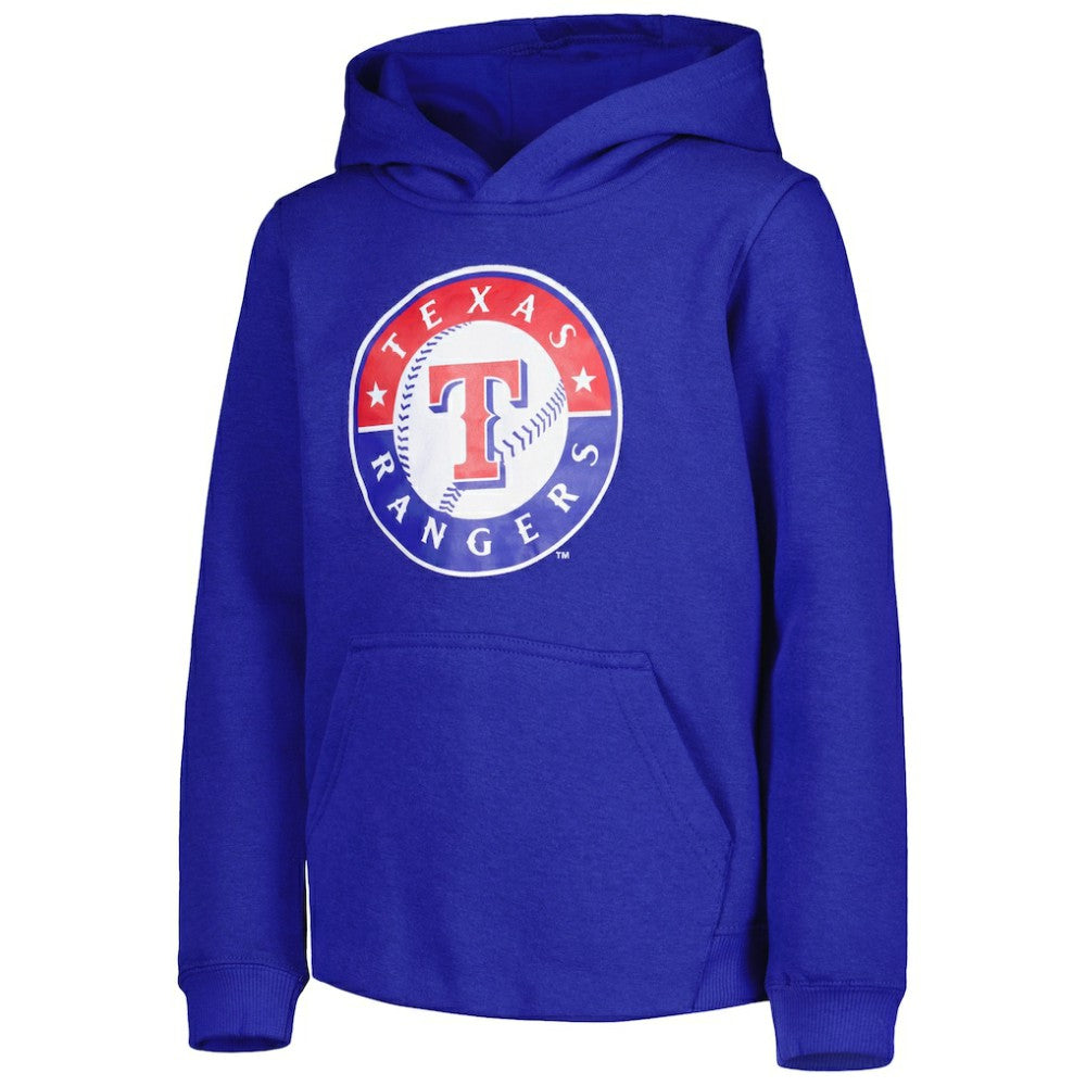 Texas Rangers Youth Team Primary Logo Pullover Hoodie - MLB Hoodies