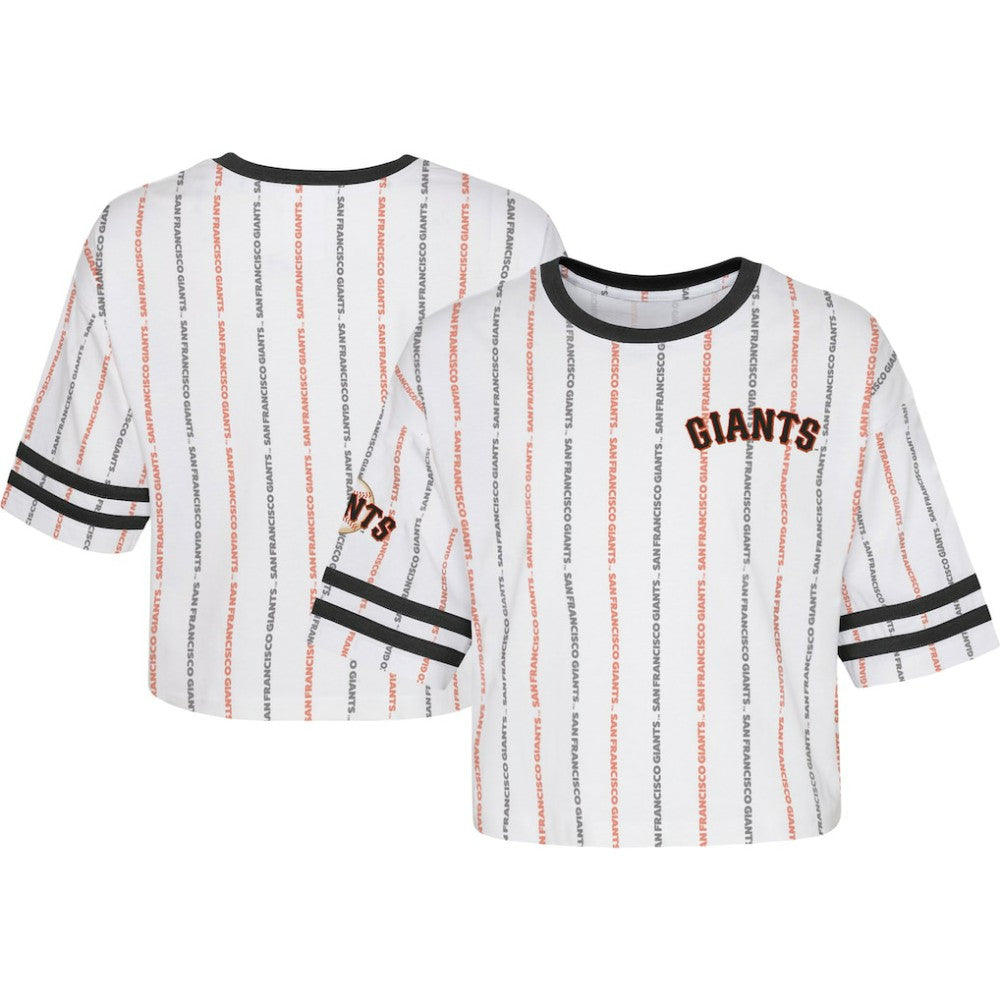 San Francisco Giants Girls Youth Ball Striped T-Shirt - MLB T-shirts