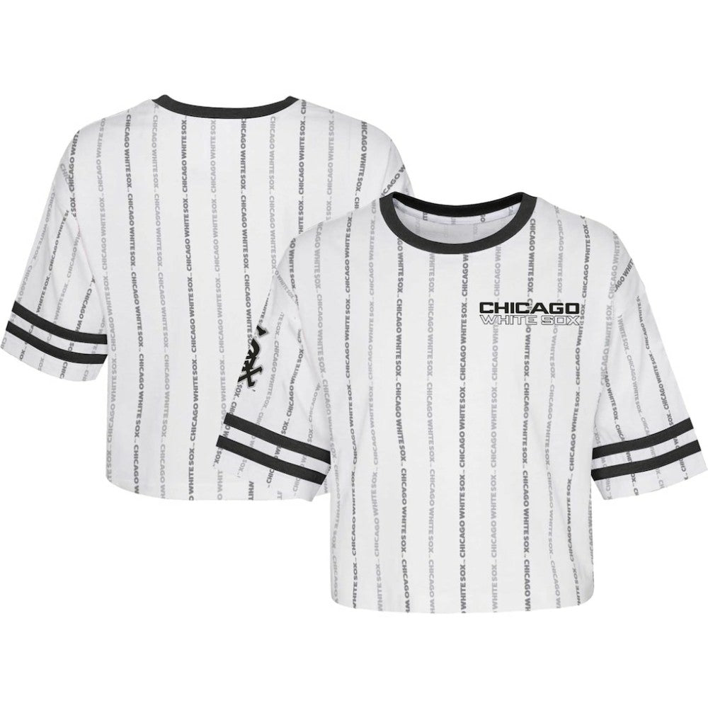 Chicago White Sox Girls Youth Ball Striped T-Shirt - MLB T-shirts