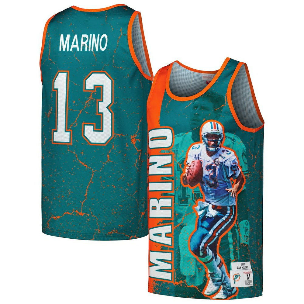 Miami Dolphins Dan Marino  1990 Player Burst Tank Top | NFL Hot