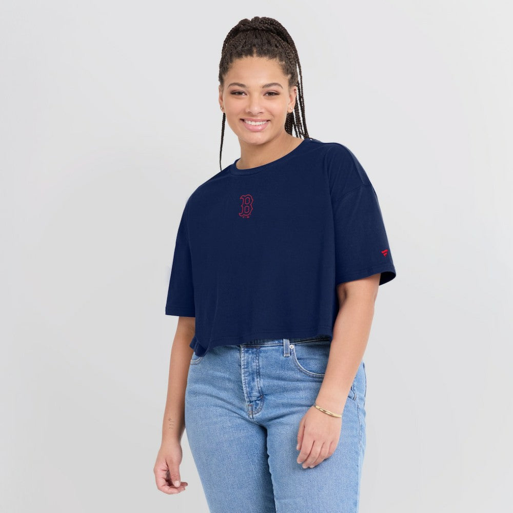 Boston Red Sox Fanatics Women's Elements Super Soft Boxy Cropped T-Shirt - MLB T-shirts